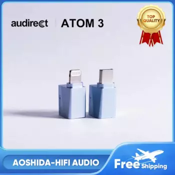 Портативный Hi-Fi усилитель для наушников Hilidac Audirect Atom 3 ES9280AC PRO 3,5 мм, декодирование DSD512 PCM 32 бит/768 кГц Type C Lightning