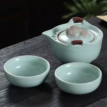 Портативный керамический чайный набор To Catch Fish