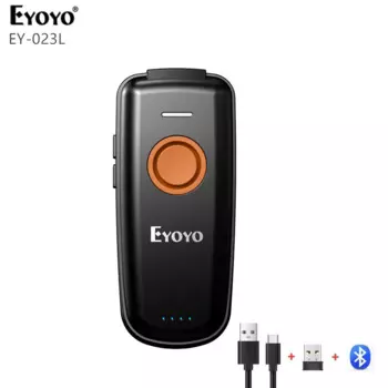 Портативный мини-сканер штрих-кода EYOYO, 1D, Bluetooth, 2,4G, USB