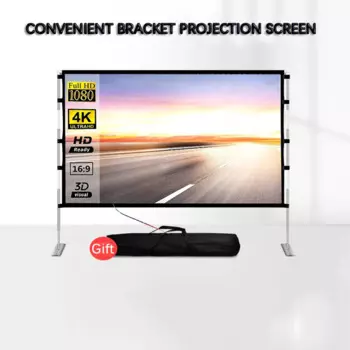 Портативный стенд, экран для проектора 60-120 дюймов 16:9 HD, экран для наружного кинопроектора