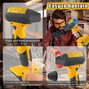 Портативный Турбовентилятор Mini Jet для Dewalt с аккумулятором 20 в, 4-скоростной высокоскоростной вентилятор для очистки клавиатуры, волос, автомобиля