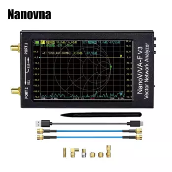 Портативный векторный сетевой анализатор Nanovna F V3 1 МГц-6 ГГц VNA для антенны MF/HF/VHF/UHF/SHF, встроенный аккумулятор 4500 мАч, экран 4,3 дюйма