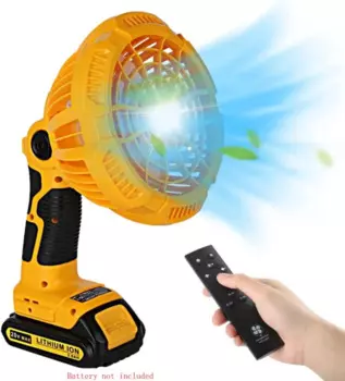 Портативный вентилятор с пультом дистанционного управления для Dewalt, литий-ионный аккумулятор 20 в с яркостью 9 Вт, ручной вентилятор для кемпинга, путешествий, улицы