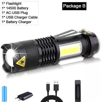 Портативный водонепроницаемый фонарь Q5 COB