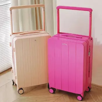 Посадковая коробка 20 дюймов, высокий уровень внешнего вида, новый багаж, женский маленький розовый чемодан, широкий мужской чемодан на колесиках 24