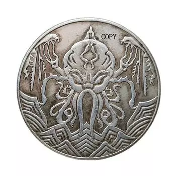 Посеребренная копия монеты HB(304) Хобо никель Морган доллар Ктулху Митос