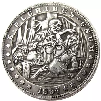 Посеребренные копии монет US Hobo 1897