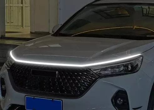 Последовательное сканирование, светодиодные фары на капоте автомобиля, 12 В, полоса для фар, автомобильная декоративная атмосферная лампа, DRL, автоматические дневные ходовые огни, универсальные