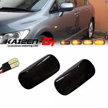 Последовательные янтарные светодиодные передние боковые габаритные огни для Honda Accord Jazz Acura RSX Integra DC5 TypeR Civic ES/EM Coupe/Sedan