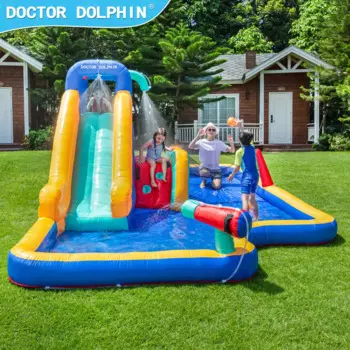 Поставка с завода Doctor Dolphin, популярный открытый парк, батут, волейбольная площадка, внешний замок для прыжков