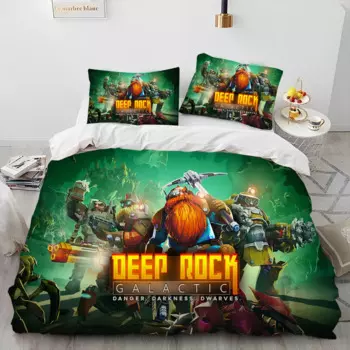 Постельное белье DRG Deep Rock для геймеров галактика, Комплект постельного белья с пододеяльником и наволочкой, Комплект постельного белья большого размера