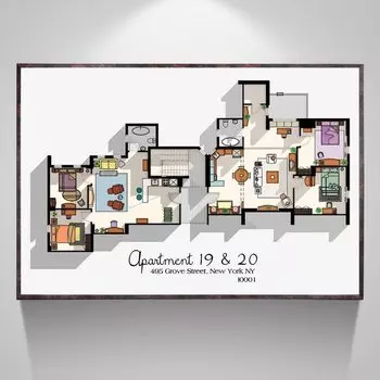 Постер "Друзья" на холсте