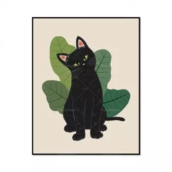 Постер ReachMani "Милые черные принты кошек"