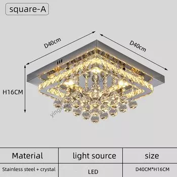 Потолочная лампа Yingxuan, хрустальная, золотая/серебристая, LED