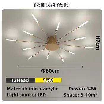 Потолочная люстра PDQ H113 молочного цвета