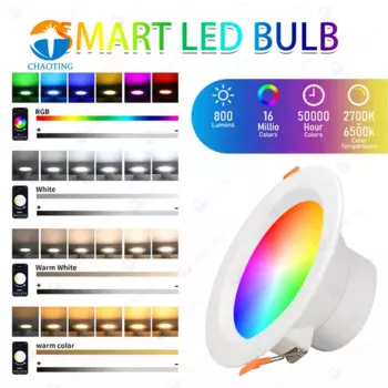 Потолочные светильники Tuya для умного домашнего декора, встраиваемые светодиодные светильники, потолочный светильник RGB Wi-Fi, умный светодиодный точечный светильник RGB