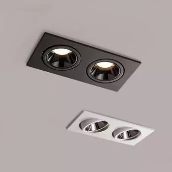 Потолочный светильник DBF, алюминиевый, двойная головка, 14 Вт / 24 Вт