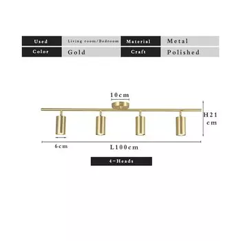Потолочный светильник FUMI LIGHTING FM89150-59 трековый золотой 3/4 шт