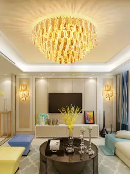 Потолочный светильник Golden Palace K9, из нержавеющей стали, с регулируемой яркостью, лампы De Techo 2024, потолочный светильник для гостиной