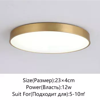 Потолочный светильник IWP золотой круглый LED