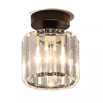 Потолочный светильник MengJay, хрустальный, черный/золотой