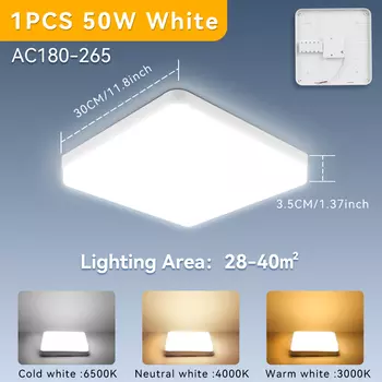 Потолочный светильник NoEnName_Null квадратный белый 15-50Вт