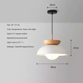Потолочный светильник QILEMEI, подвесной, деревянный, черный/белый