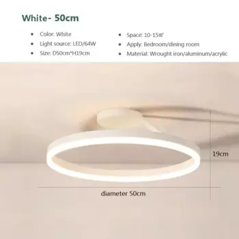 Потолочный светильник YongYing Lumin LCL018, круглый, черный/белый, 40/50/60 см