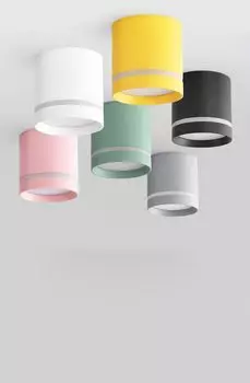 Потолочный светодиодный светильник HKOSM, белый/черный/розовый/серый/оранжевый, 7/9/12/15Вт