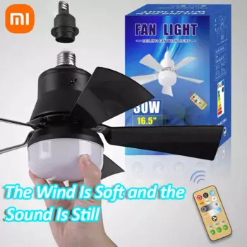 Потолочный вентилятор Xiaomi со светодиодной подсветкой и дистанционным управлением, встраиваемый съемный бесшумный дизайн с регулируемой яркостью, подходит для домашнего использования