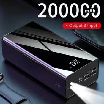 Power Bank 200000 mAh Портативный PowerBank с быстрой зарядкой 100000 Внешнее зарядное устройство mAh 4 USB PoverBank для Xiaomi Mi 9 iPhone
