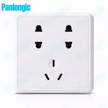 Поверхностный монтаж чисто белый 86 розетка настенного типа панель 7-контактный выход электрические 10 А электрические вилки розетки 2*2 отверстия и 3 отверстия