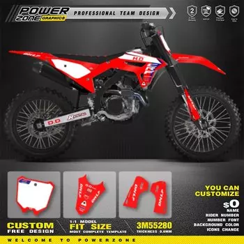 PowerZone полная графика фоновые наклейки комплект наклеек для HONDA CRF450R 2021 2022 2023 CRF250R 2022 2023 2024 мотоцикл 20