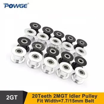 POWGE 2MGT 2GT 20 зубьев натяжного шкива диаметром 4/5 мм для GT2 ширина ремня ГРМ = 7,7/15 мм для Creality K1 и BambuLab
