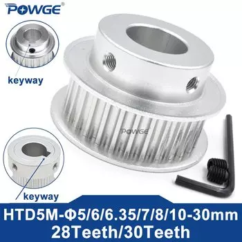 POWGE 35 зубьев 5 м Синхронный шкив шпоночным пазом для промышленных ворот диаметр 8/10/12/14/15/16/17/18/19/20 мм для Ширина 15/20 мм HTD5M зубчатый ремень 35 T 35 зубы