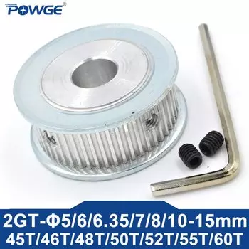 POWGE Шкив ГРМ 2GT алюминиевый 45/46/48/50/52/55/60 зубьев