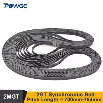 POWGE 700/710/738/750/752/760/782/784 2GT зубчатый ремень W = 3/6/9 мм GT2 замкнутому циклу синхронного ремня 760-2GT 784-2GT 700-2GT