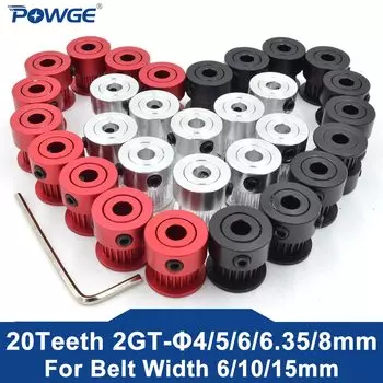 POWGE GT 20 Teeth Timing Pulley Aluminum Alloy 6061