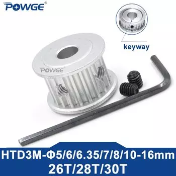 POWGE Шкив ГРМ HTD 3M 26/28/30 зубьев
