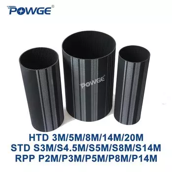 POWGE Синхронный ремень резиновый HTD 3M 5M 8M