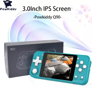 POWKIDDY Q90 Лидер продаж Многоязычная портативная игровая консоль 3,0 дюймов IPS экран Двойная открытая система Ретро игровые плееры подарки