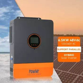 PowMr 6,5 кВт 48 В солнечный инвертор 120/240 В переменного тока с поддержкой одно-/разделенной фазы параллельный MPPT гибридный солнечный инвертор