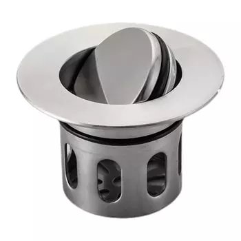 Поворотный стопор для слива из нержавеющей стали со встроенной пробкой для раковины, смеситель для волос, аксессуары для ванной комнаты
