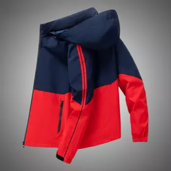 Повседневная мужская куртка с капюшоном, Лоскутная ветровка, мужское пальто, весна-осень 2023, уличные куртки-бомберы, Мужская ветрозащитная куртка для пешего туризма