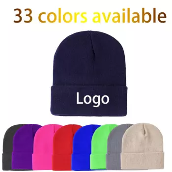 Повседневная шапка без козырька с вышивкой логотипа на заказ для мужчин, зимняя теплая вязаная шапка с защитой от холода, женская шапка