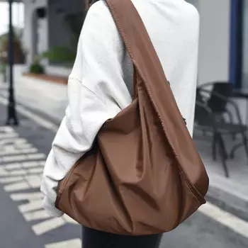 Повседневная вместительная сумка-тоут с широким плечевым ремнем, однотонная Сумка-Бостон