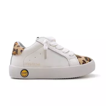 Повседневные брендовые кроссовки для малышей со звездами 2024, модная спортивная Белая обувь для маленьких девочек, детские школьные кроссовки с леопардовым принтом на заказ
