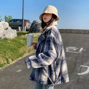 Повседневные хлопковые пальто, женская одежда, новинка 2023, осенне-зимние пальто, верхняя одежда для девочек, Куртки Оверсайз из овечьей шерсти fp784