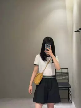 Повседневные и минималистичные Женские шорты, модные и модные, свободные и универсальные, тканые брюки с высокой талией и широкими штанинами