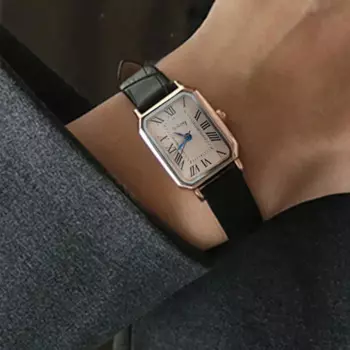 Повседневные кварцевые часы в стиле ретро с римским циферблатом, женские наручные часы с прямоугольным кожаным ремешком, модные женские часы Reloj De Mujer